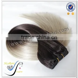 Wholesale Top Quality Sew in Human Hair Weave Ombre Hair 100% Virgin Human Hair thumbnail-1