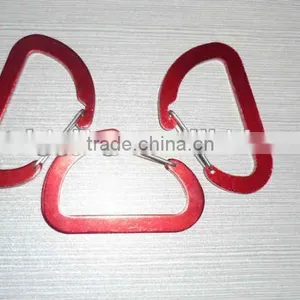 China Made Red Color Aluminum Flat Karabiner Snap Hook D Type Spring Hook In Rigging Manufacturer thumbnail-1