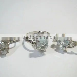 Wholesale 925 Silver White Topaz Ring and Earring Set thumbnail-1