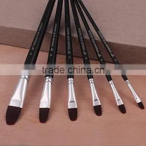 6Pcs Wood Handle Filbert Shape Nylon Hair Watercolor Painting Artist Paint Brush Pen Set thumbnail-2