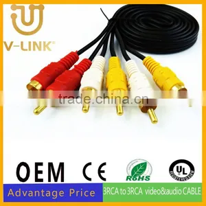 Manufactory PVA Video Rca Cable 3 to 3 RCA Cable 20m thumbnail-1