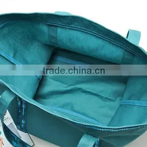 Personalized Designer High Quality Sequins Linen Beach Bag thumbnail-6