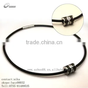 Fashion Jewelry Titanium Pendant Health Care Titanium Negative Ion Sport Silicone Necklace thumbnail-3