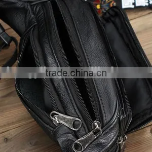 Top Grade Black Man Pure Leather Fanny Pack thumbnail-5