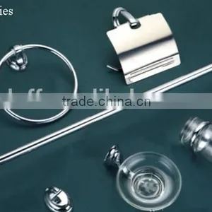 6pcs Metal Bathroom Accessories Set Includes Single Tumbler Holder ,Paper Holder Soap Holder,Towel Ring ,Towel Bar, Robe Hook thumbnail-1
