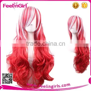 Fashion Cosplay Red Hand Made Lace Wig Synthetic thumbnail-2