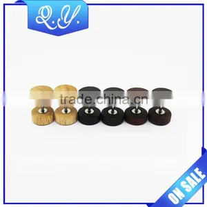 Double Wood Earrings Wholesale Fashion Jewelry Barbell Piercing thumbnail-2