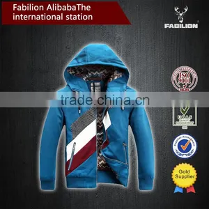 2015 Men Stitching Bark Zipper Cotton&Polyester Basketball Hoodie thumbnail-5