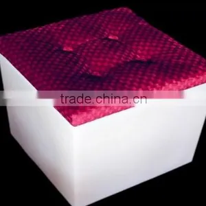 RGB Illuminated LED Light Cube / Rechargable Outdoor and Indoor LED Cube Seat With Cushion thumbnail-3