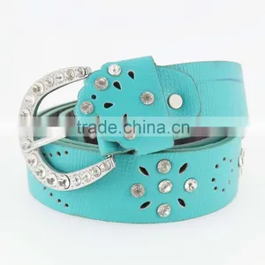 New Women Fashion pu Leather Rhinestone Belt With Shiny Silver Rhinestone Buckles in Yiwu thumbnail-5