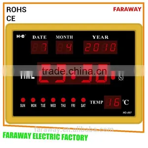 Led Desk Clock With Calendar, Alaram,temperature thumbnail-3