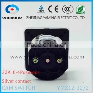Cam Switch YMZ12-32/2 White Black Selector Ui 690V 32A 2 Poles 8 Terminals Changeover Rotary Switch Sliver Point Contacts thumbnail-5