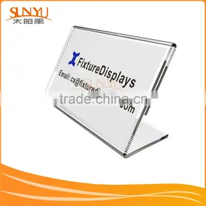 Supermarket L-shape Clear Acrylic Insert Sign Holder thumbnail-1