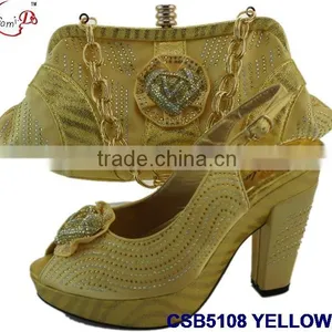 CSB5108 2016 Newest Design Woman Hot Selling Shoes With Matching Bags Crystal Cluth Factory Price Shoes Whole Sale Price thumbnail-4