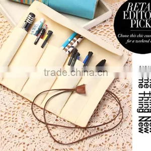 Korea Style Smile Face Roll up School Pencil Bag/pencil Case With Rope thumbnail-4