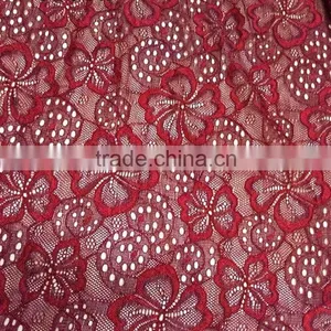 Nylon Spandex Elastic Lace Fabric for Curtains TH-8833 thumbnail-1