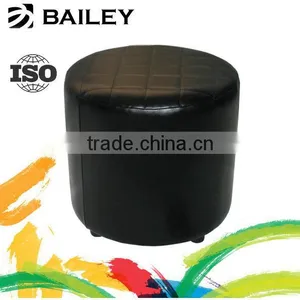 Faux Leather Round Footstool thumbnail-1