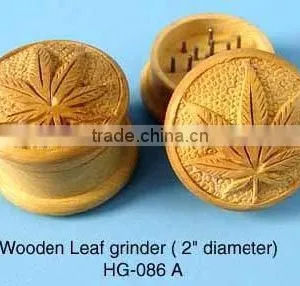 Carved Leaf Wooden Grinder thumbnail-1