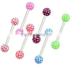 TR01031 Resin Tongue Ring , Tongue Barbell Piercing , Plastic Tongue Barbell thumbnail-6