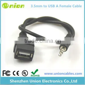New 3.5mm Male Car AUX Audio Jack to USB Female Cable thumbnail-1