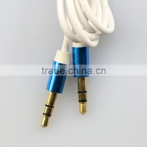 2015 Premium 3.5mm Stereo Male to Male Metal Plugs Gold Plated for Iphone, Ipad thumbnail-1
