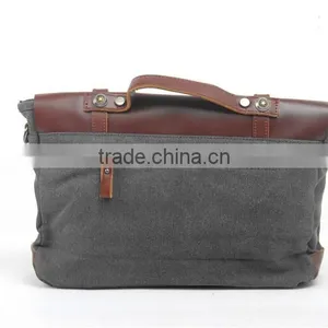 Full Grain Leather Vintage Shoulder Bag Man Messenger Laptop Bag thumbnail-5