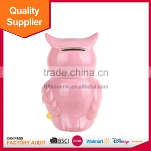 Hot Selling Creative Ceramic Animal Owl Piggy Bank as Children Gift thumbnail-2
