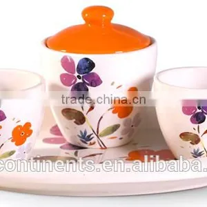 Italy Romatic Ceramic Coffee Cups With Sugar Bowl and Saucers Set thumbnail-1
