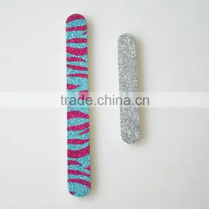 Wholesale Custom Bling Glitter Nail File Zebra Texture Emery Board Cheap Nail Care Tools for Beaurty Salon Factory thumbnail-5