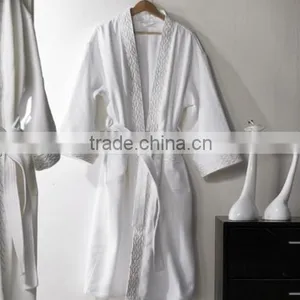 Waffle Bathrobe With Embroidery High Star Hotel Bath Robe thumbnail-1