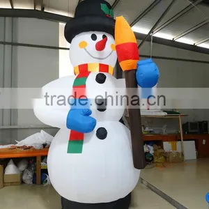 Giant Inflatable Snowman With Broom for Festival Decoration thumbnail-1