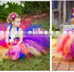 Hot Selling Rainbow Tutu Dress Candy Color Nice Collection Rainbow Tutu Dress thumbnail-2