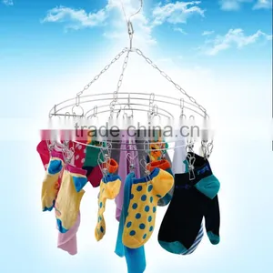 Foldable Stainless Steel Clothes Hanger /Laudry Clips Hanger;stainless Steel Clips Hanger/ Clothes Hanger With 24 thumbnail-1