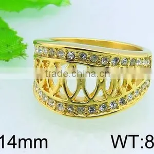 Beautiful High Quality Rings Jewelry Strings Golden Plated Stainless Steel Ring thumbnail-1