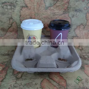 4-pack Cheap Paper Pulp Material Tray for Paper Cup thumbnail-1