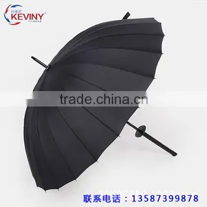 24k Katana Handle Umbrella Straight Auto Open Umbrella With Sword Handle Manufacture by China Parasol Factory thumbnail-3