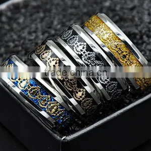 Classic Mens Wedding Band Never Fade Polished Stainless Steel Silver Rings Jewelry thumbnail-6
