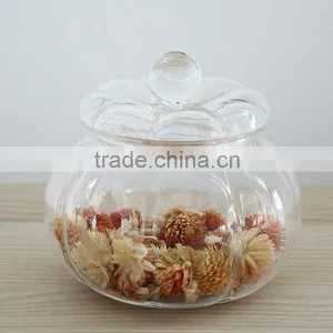 Wholesale 350ml Pumpkin Shape Glass Jar Storage Jar Handmade Heat Resistant Glassware 6076 thumbnail-2