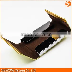 Foldable Two Sides PU Leather Business Name Card Holder 4" Vertical for Credit Card and Name Card thumbnail-4