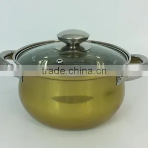10pcs Colorful Soup Pot ss Pot With Glass Lid And Ear Handle Of Stainless Steel Cookware Set thumbnail-4