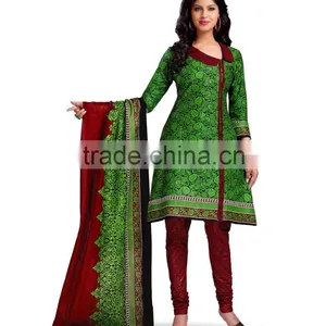 Green Indian Printed Dress thumbnail-1