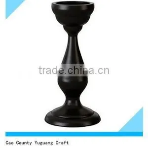 2015 High Quality Handmade Black Wooden Candle Holder for Home Decoration thumbnail-1