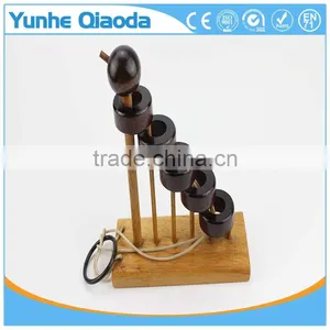 Staircase Disentanglement Puzzle on Elephant Base Classical Wooden Puzzle Set Solution Rope Central Brain Teaser for Adults Game thumbnail-6
