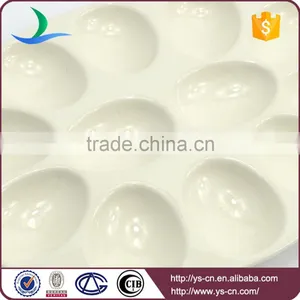 New Product Beige Oval Crackle Glaze Ceramic Egg Tray Holder thumbnail-4