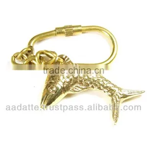 Solid Brass Marine Fish Nautical Key Chain Nautical Keychain thumbnail-1
