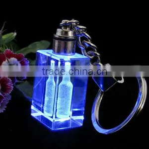 Crystal Lasered Bottle Keychain With Led Lamp thumbnail-1