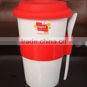 8oz Porcelain Mug With Silicone Lid Ceramic Mug With Lid New Bone China Mug With Lid thumbnail-6