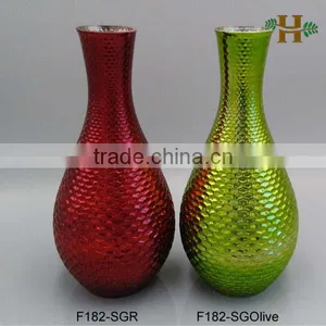 Olive or Green Color Mercury Glass Wedding Vase thumbnail-2