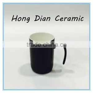 Ceramic Coffee Mug With Special Handle,Glazed Ceramic Mug,MATT Black Mug With Special Handle thumbnail-1