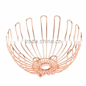 Rose Gold Copper Fruit Basket Fruit Bowl thumbnail-2